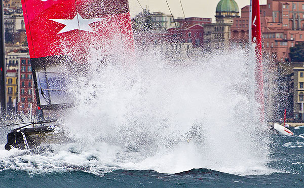 Naples, 11/04/12. America's Cup World Series Naples 2012, Day 1, during the America�s Cup World Series Naples, Italy, April 2012. Photo copyright Luna Rossa and Carlo Borlenghi.