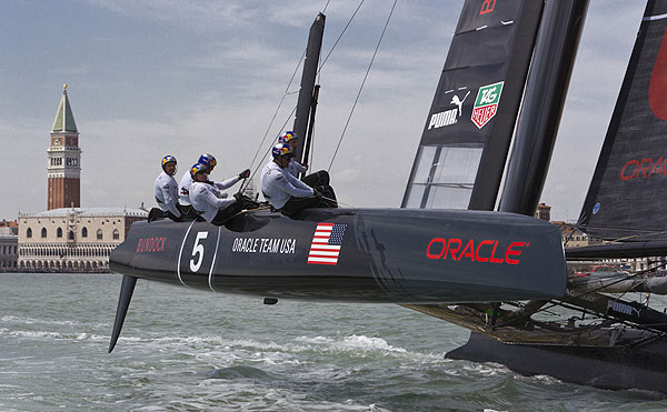 Venezia (Venice Italy), 18/05/12. Oracle 5 - Bundock, during the America's Cup World Series in Venice. Photo copyright Carlo Borlenghi and Luna Rossa.