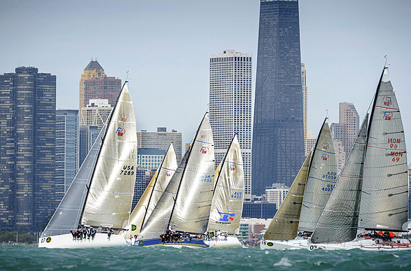 The Rolex Farr 40 fleet offshore Chicago. Photo copyright Kurt Arrigo for Rolex.