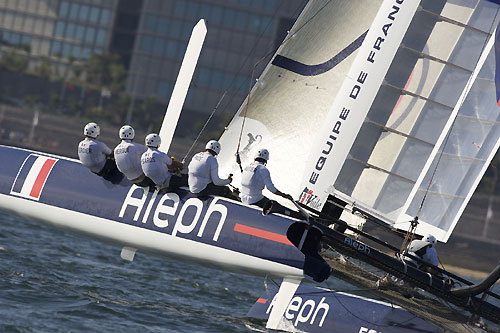 Bertrand Pac�s Aleph at the America's Cup World Series, Cascais, Portugal, August 6-14, 2011. Photo copyright Morris Adant.