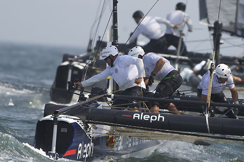 Bertrand Pac�s Aleph at the America's Cup World Series, Cascais, Portugal, August 6-14, 2011. Photo copyright Morris Adant.