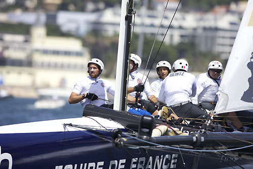 Bertrand Pac�s Aleph at the America's Cup World Series, Cascais, Portugal, August 6-14, 2011. Photo copyright Morris Adant.