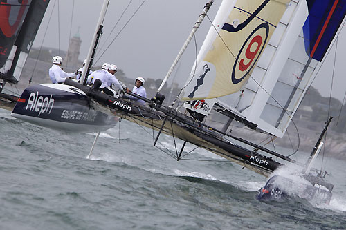 Bertrand Pacé's Aleph at the America's Cup World Series, Plymouth, UK, September 10-18, 2011. Photo copyright Morris Adant.